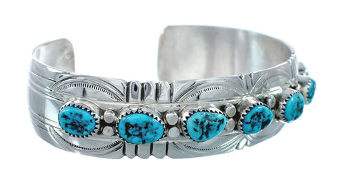 Native American Navajo Turquoise Sterling Silver Cuff Bracelet JX130579